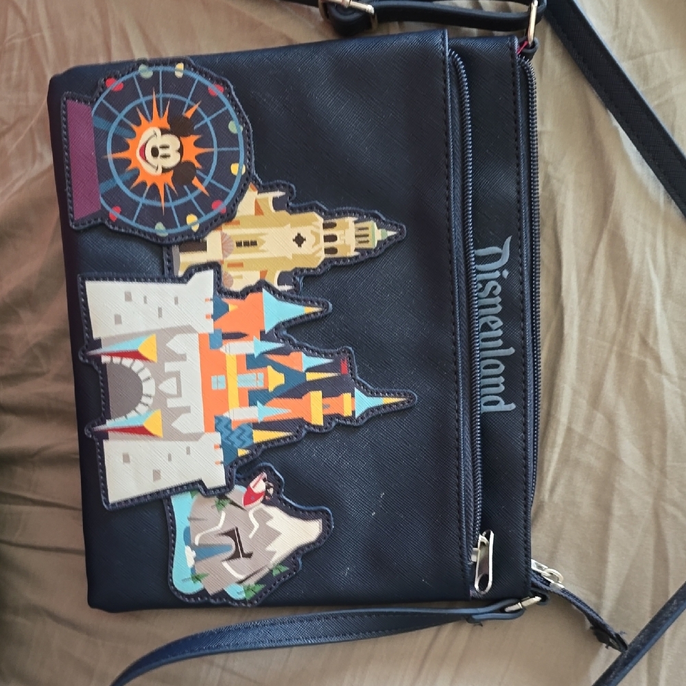 Disneyland Dark Blue Crossbody Bag with Castle Design